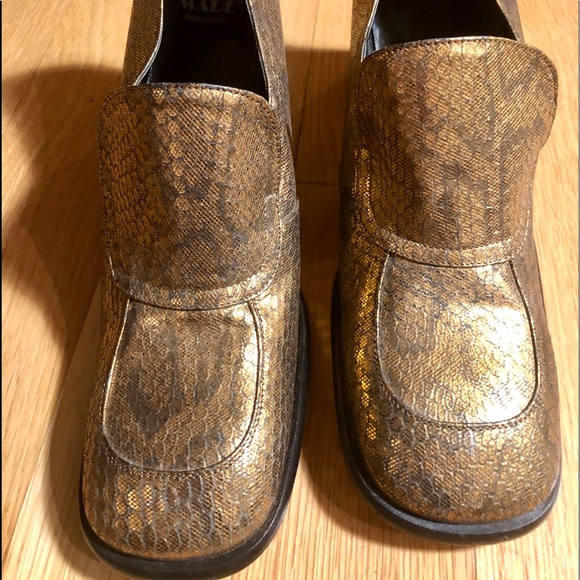 Snake print gold loafers MARE made in Italy - Picture 1 of 4